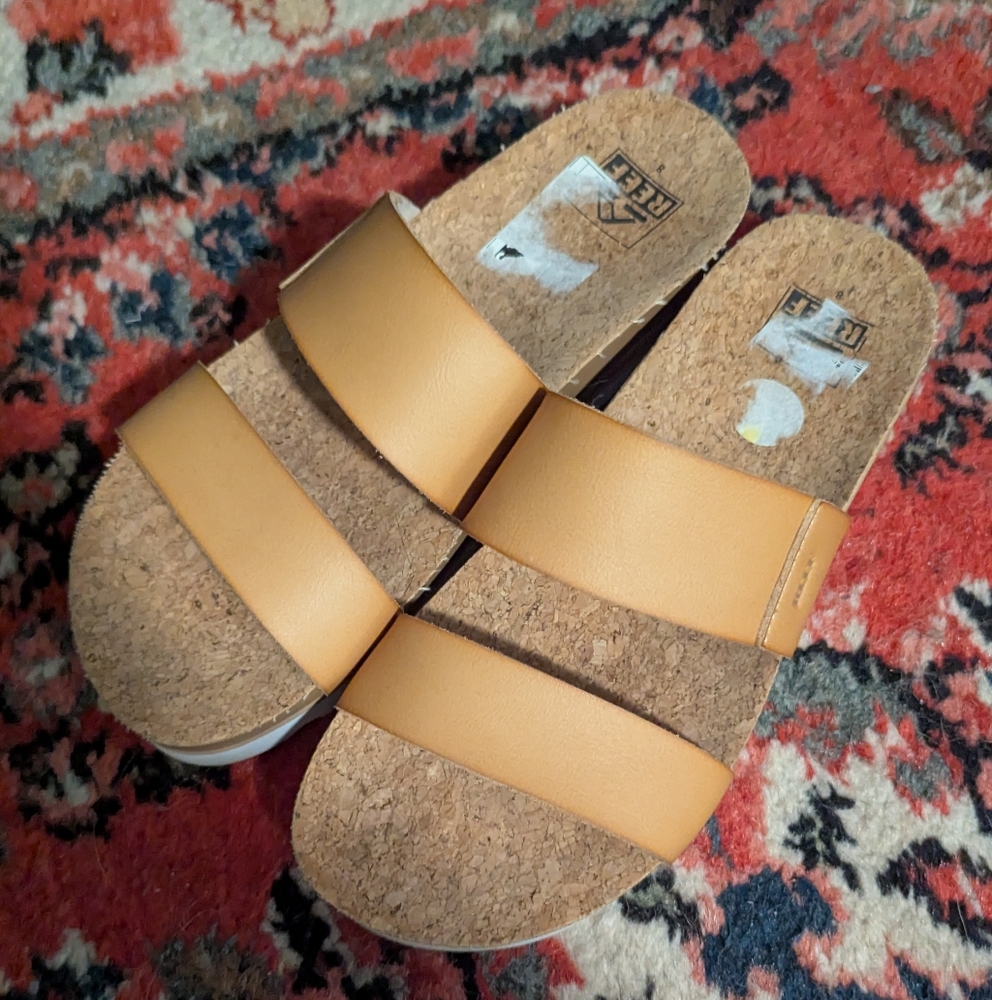 Reef Tan Double Strap Sandals